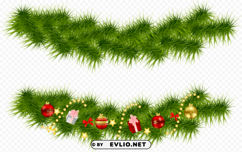 transparent christmas pine garlands Clear PNG photos