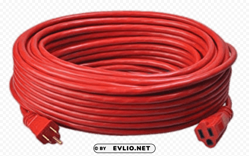 uk red extension cable PNG Image with Transparent Background Isolation