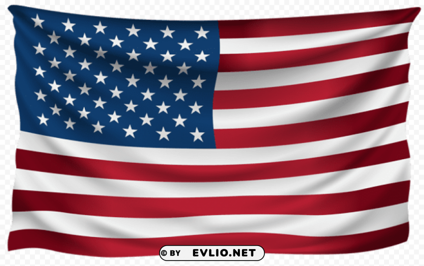 usa wrinkled flag Isolated Graphic on Clear PNG