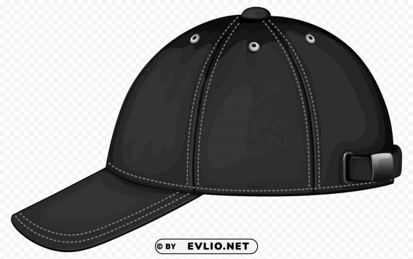 black baseball cap clipart Isolated Item with Transparent PNG Background