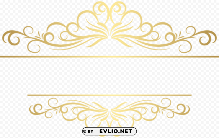 gold deco ornament Isolated Object on Transparent PNG
