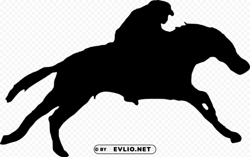 horse riding silhouette PNG with transparent backdrop