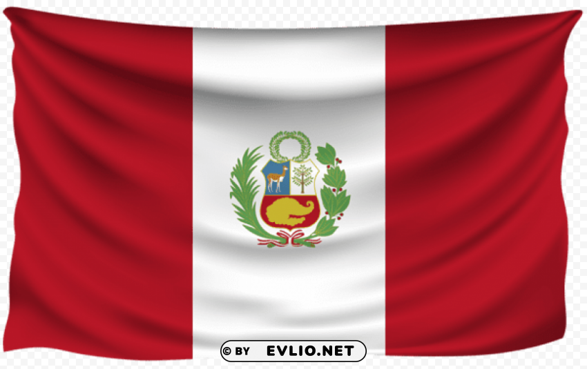 Peru Wrinkled Flag PNG Images For Graphic Design