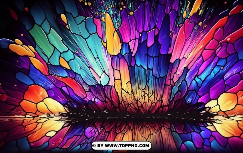 4K Color Splash Background Featuring Stained Glass PNG transparent pictures for projects