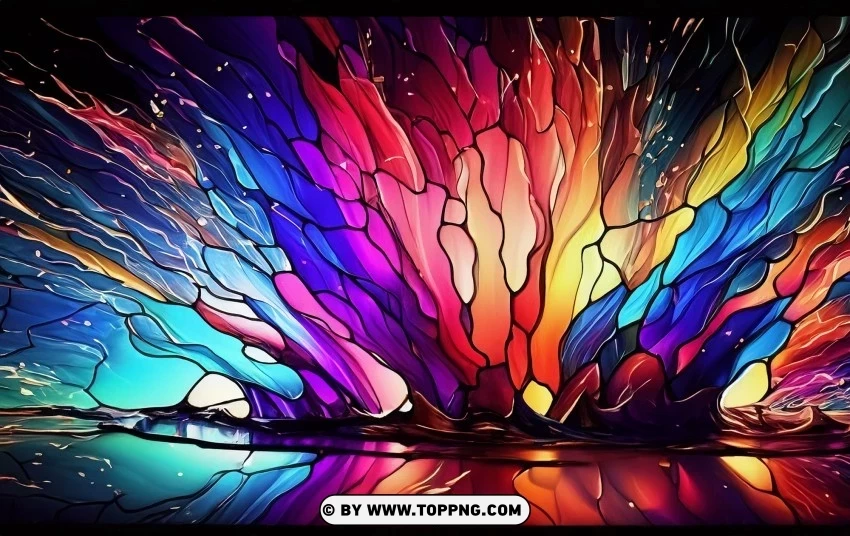 4K Color Splash Background with Stained Glass Touch PNG transparent stock images
