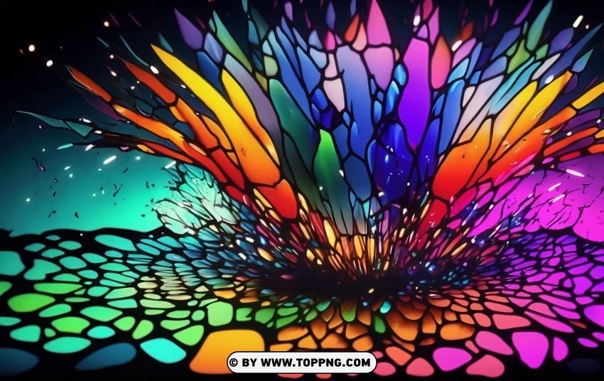 A Canvas of Stained Glass Art in 4K Color Splash PNG transparent vectors