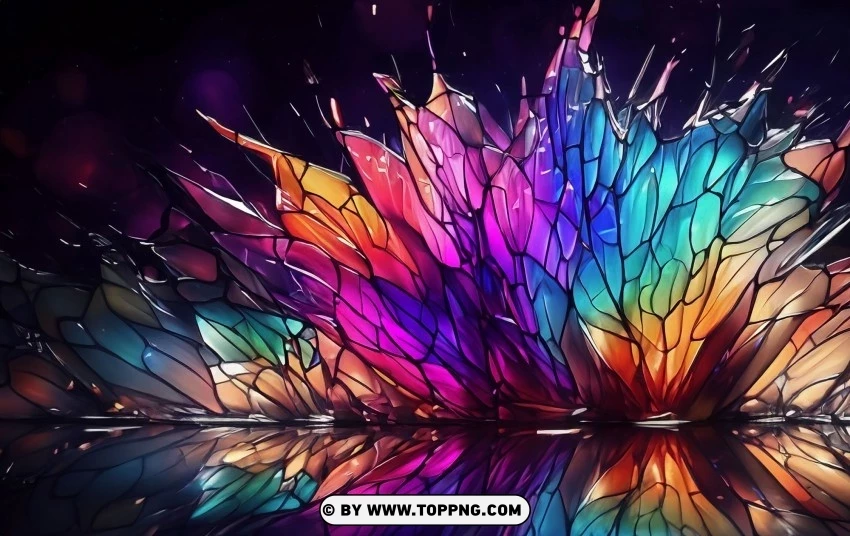 Abstract Artistry and Stained Glass Background PNG with alpha channel