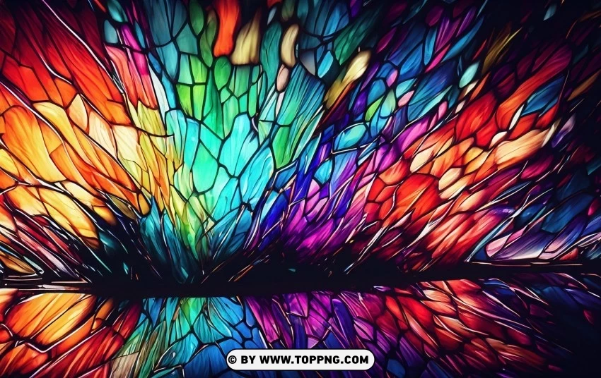 Abstract Stained Glass Art Meets 4K Splash PNG with clear background set