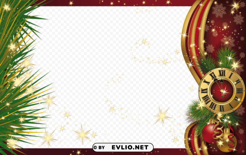 christmas frame with clock PNG transparent photos extensive collection
