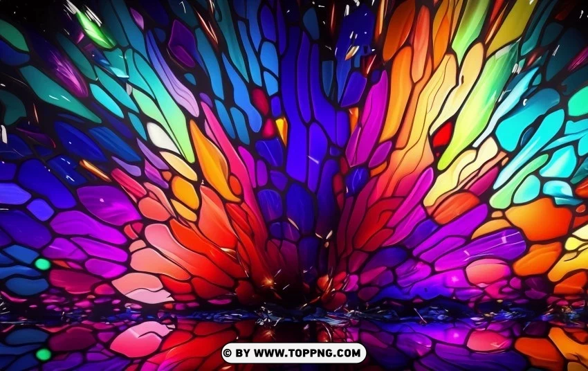 Color Splash and Stained Glass Meet in PNG with isolated background