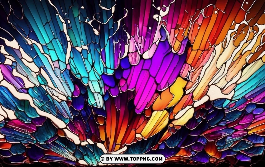 Color Splash  Stained Glass Art 4K Visual Harmony PNG With Cutout Background