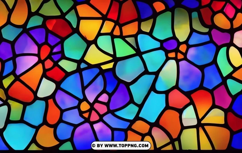 Colorful Background Featuring Stained Glass Elegance PNG With Isolated Object