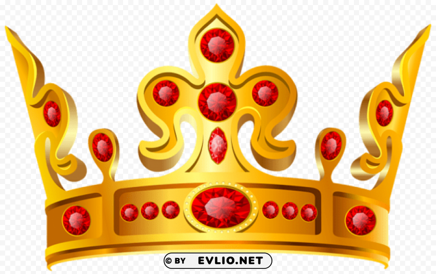 gold red crown transparent PNG format with no background clipart png photo - 590dc68d