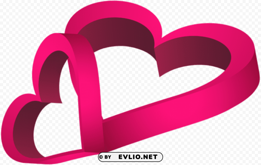 two pink hearts Isolated Subject on Clear Background PNG