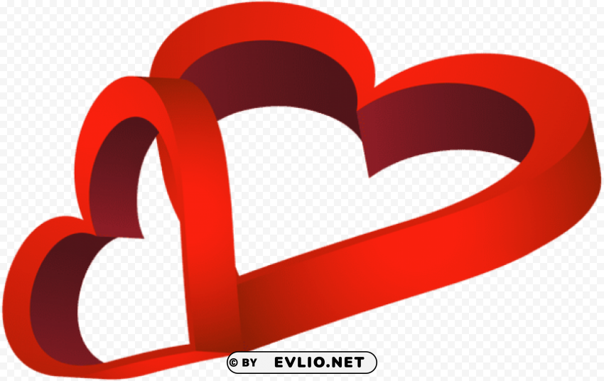 two red hearts Isolated Subject in HighQuality Transparent PNG