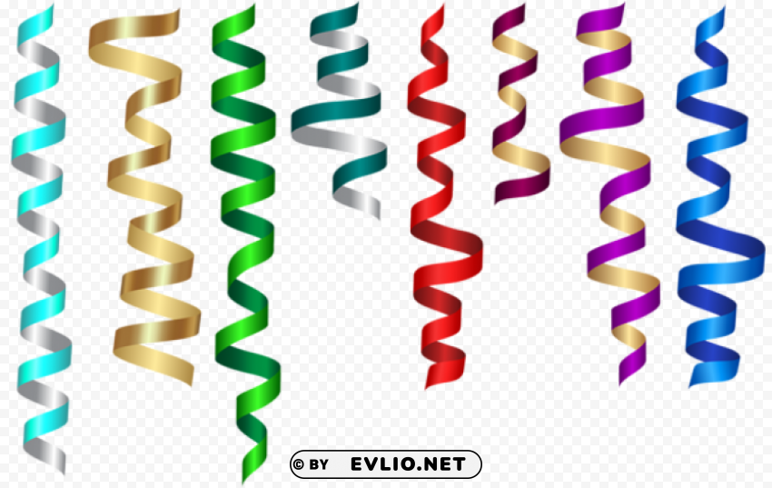 curly ribbons Clean Background Isolated PNG Illustration