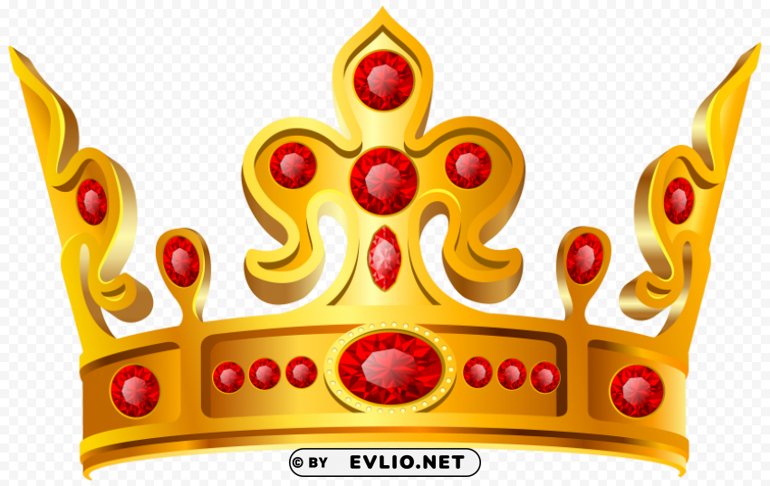 gold crown red stone Transparent PNG graphics archive