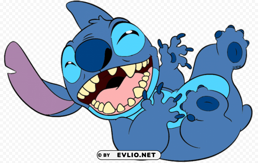 lilo and stitch laughing PNG Image with Isolated Graphic Element