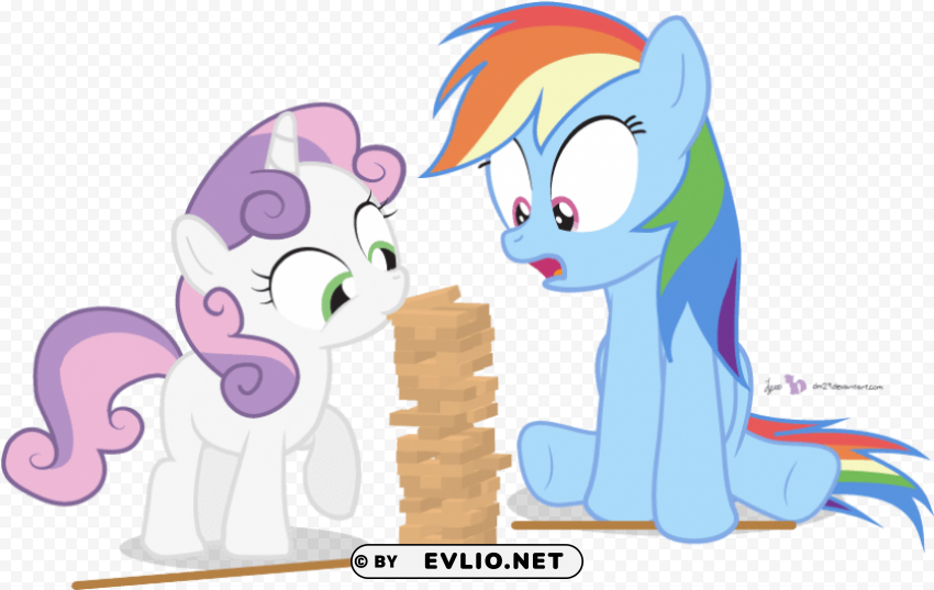 sweetie belle and rainbow dash Clear Background PNG Isolation