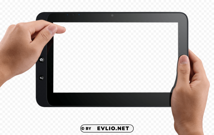 Hand Holding Tablet PNG with Isolated Object