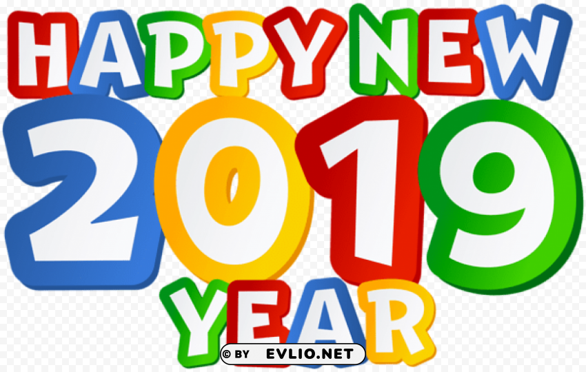 2019 happy new year PNG with Isolated Object and Transparency