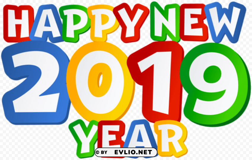 2019 happy new year clip art - happy new year 2019 clip art Transparent PNG Image Isolation
