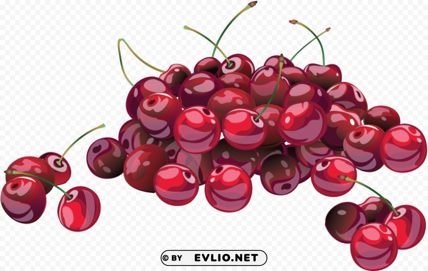 cherries PNG transparent designs for projects