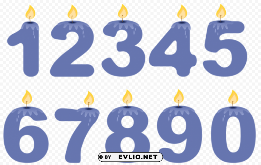 transparent numbers birthday candles blue Clear PNG