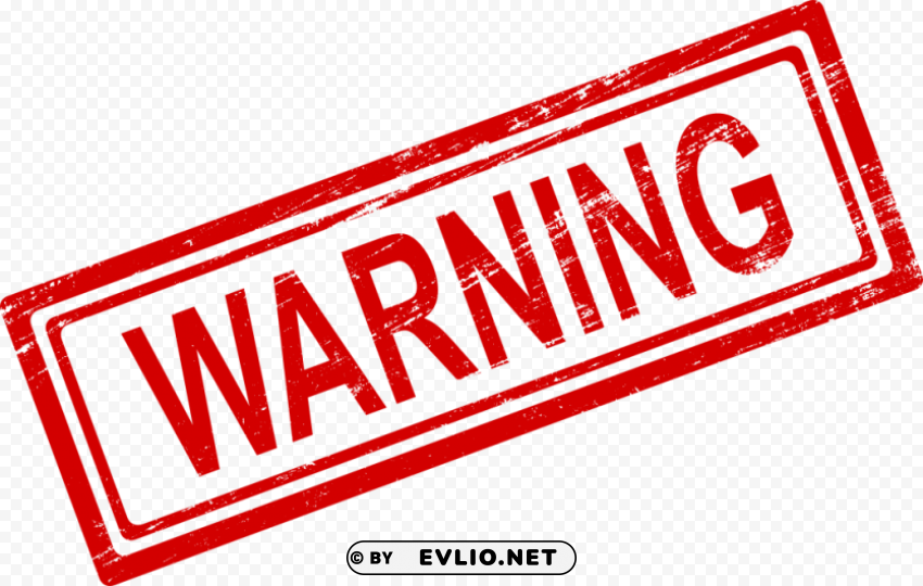 Warning Stamp Clear Background PNG Isolated Design Element