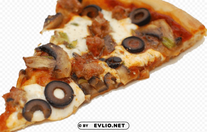 beef and mushroom pizza slice PNG images for printing