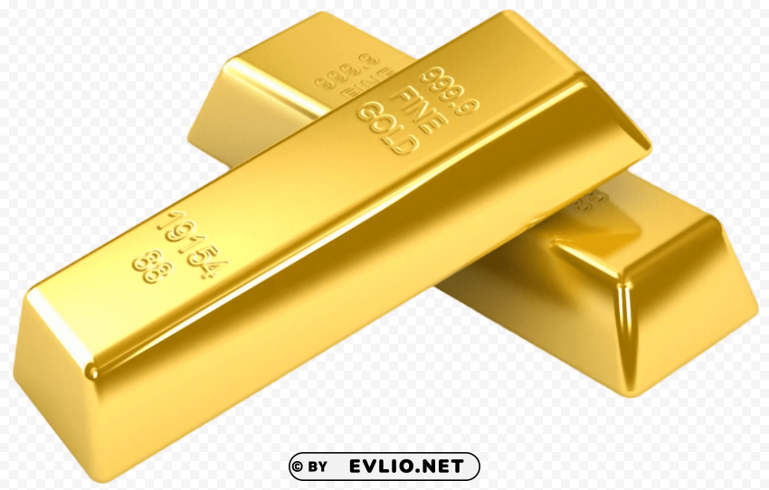 gold bar Isolated Object on Transparent PNG