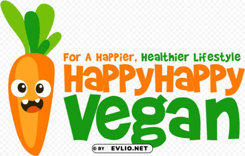 happy vegan PNG for Photoshop