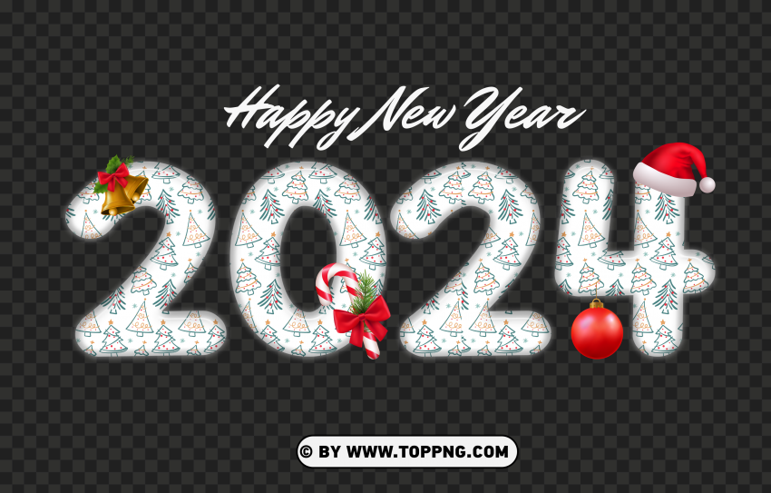 2024 Happy New Year & Clipart Images PNG file without watermark