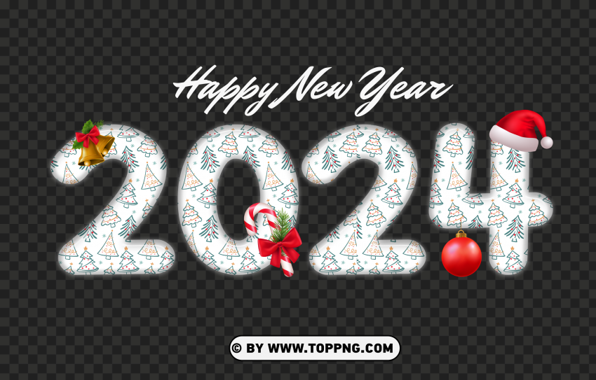 2024 Happy New Year  Clipart Images PNG File Without Watermark