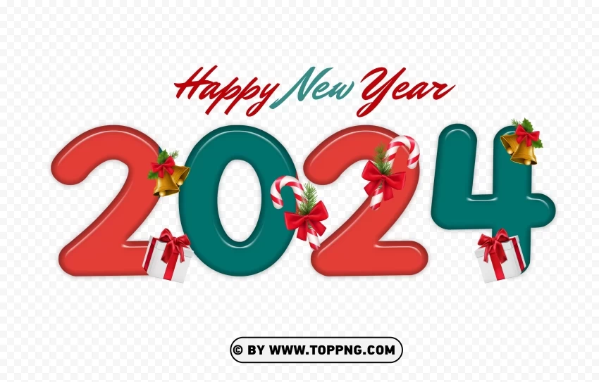 Happy New Year 2024 Vector with Candy Cane Icons PNG files with alpha channel assortment - Image ID 536c02db