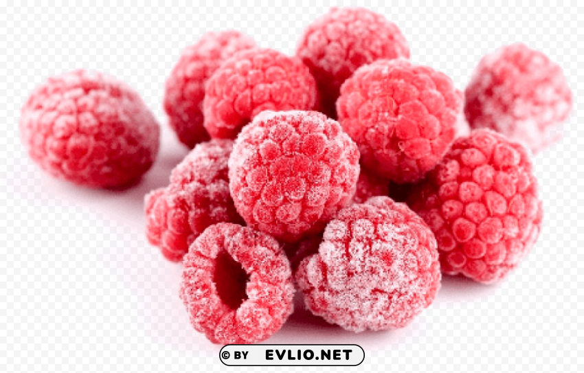 frozen raspberries PNG Image Isolated with Clear Background