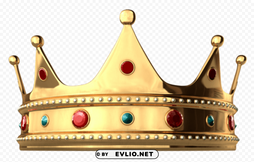 gold crown with diamonds Transparent Background Isolation of PNG