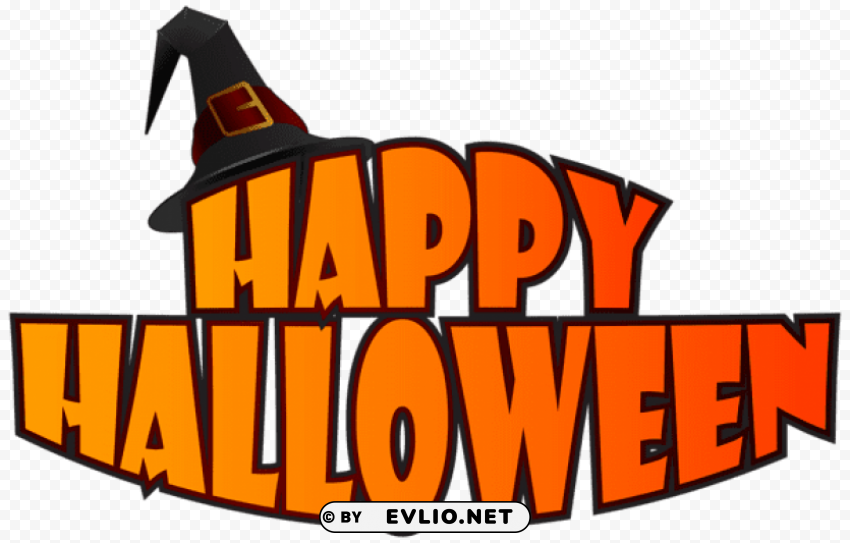 happy halloween with witch hat Free download PNG images with alpha transparency png images background -  image ID is 774294ad