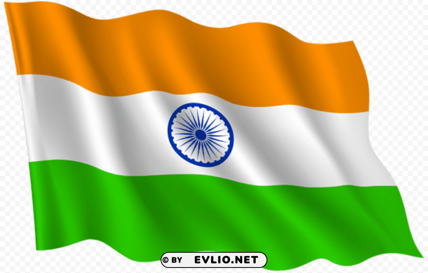 india waving flag transparent PNG Isolated Illustration with Clarity