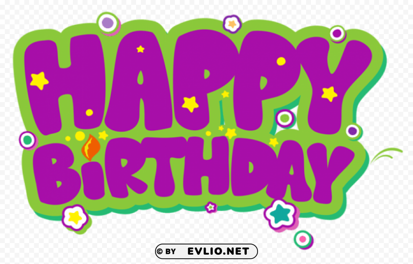purple and green happy birthdaypicture ClearCut Background PNG Isolation