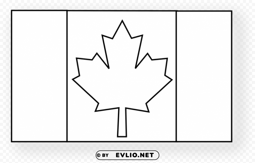 canadian flag line art Isolated Subject with Clear PNG Background