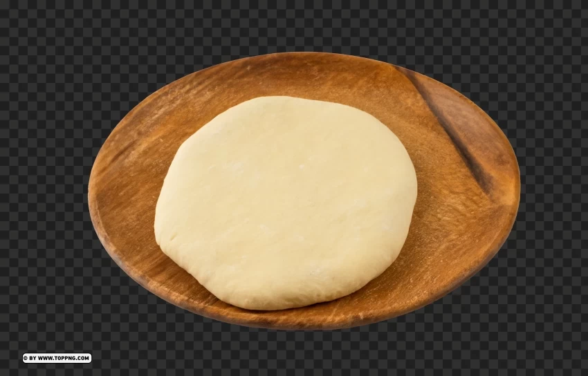 Dough on Rustic Wooden Plate High Quality PNG graphics with transparent backdrop