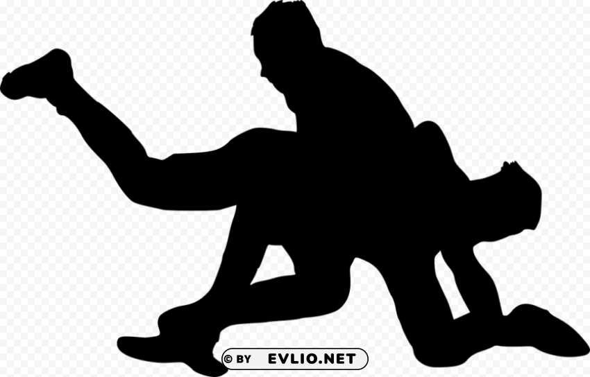 sport wrestling silhouette PNG pictures with alpha transparency