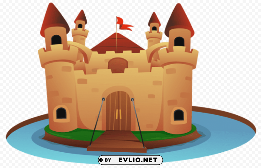 castle cartoon Isolated Graphic on Transparent PNG clipart png photo - 540a3a61