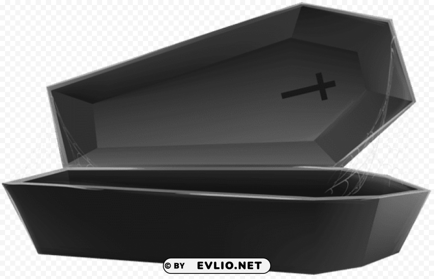 open coffin black transparent PNG file without watermark