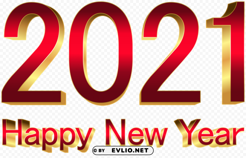 2021 red gold new year PNG Graphic Isolated with Transparency
