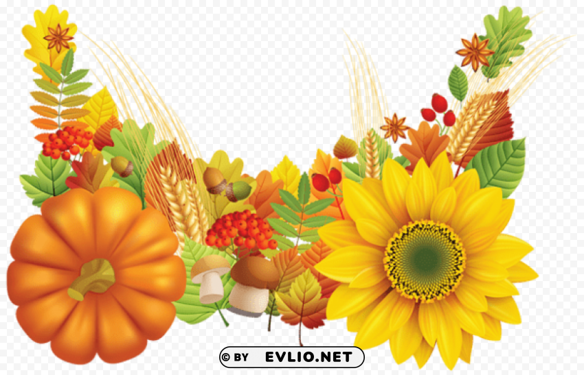fall leaves decoration PNG Image with Transparent Cutout