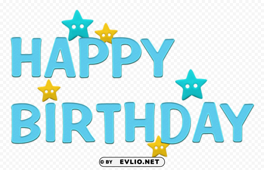 Happy Birthday Transparent Blue PNG Files With No Background Wide Assortment