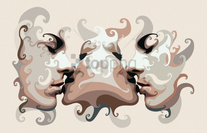 kiss people person surrealism touch wallpaper Transparent background PNG artworks