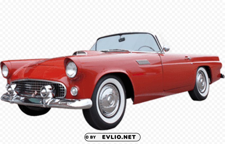 oldtimer red car Isolated Subject in Clear Transparent PNG